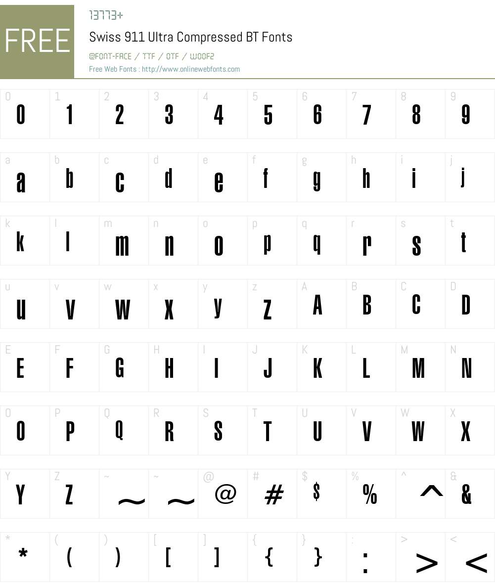 Swiss911 UCm BT Font Screenshots