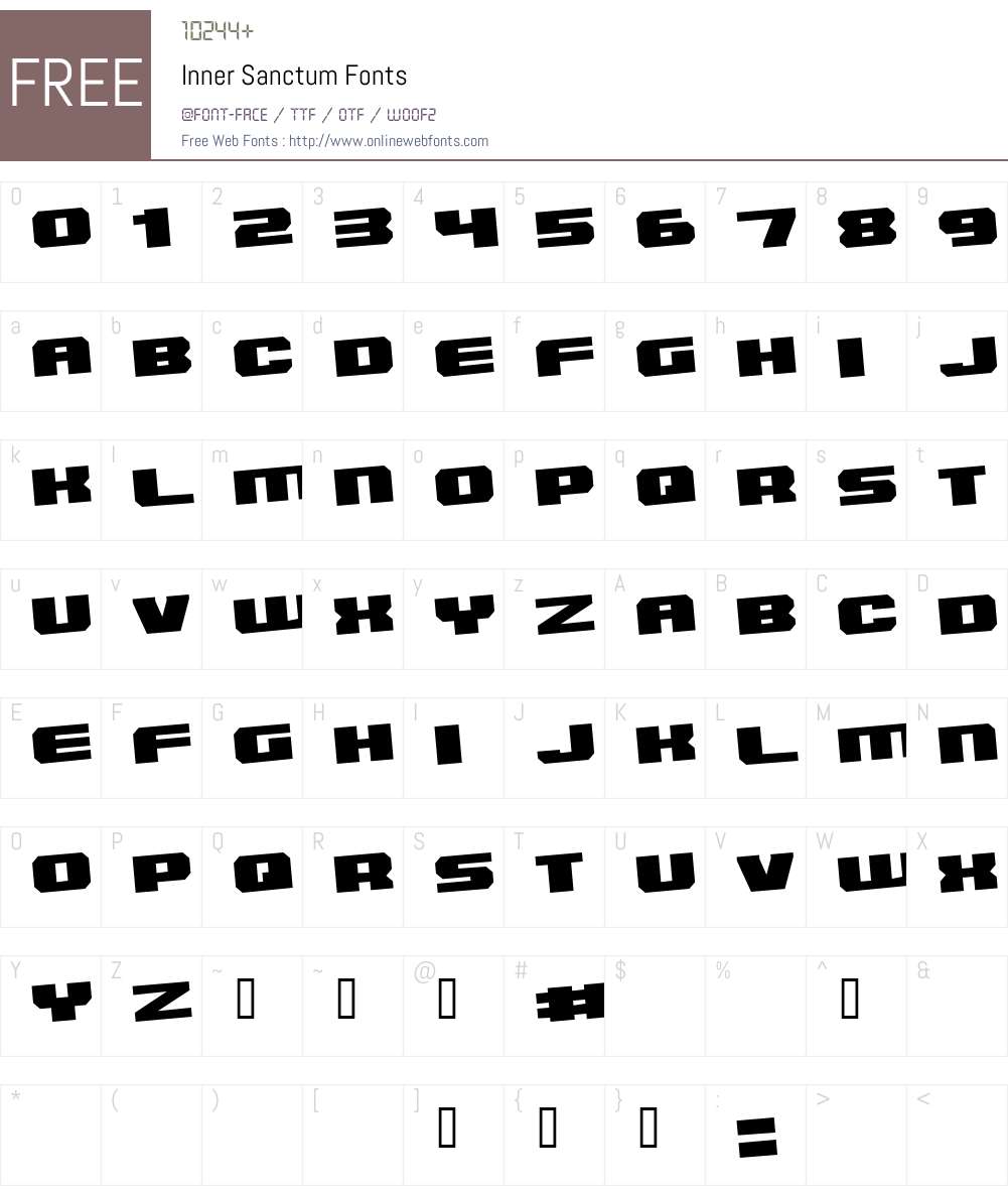 Inner Sanctum Font Screenshots