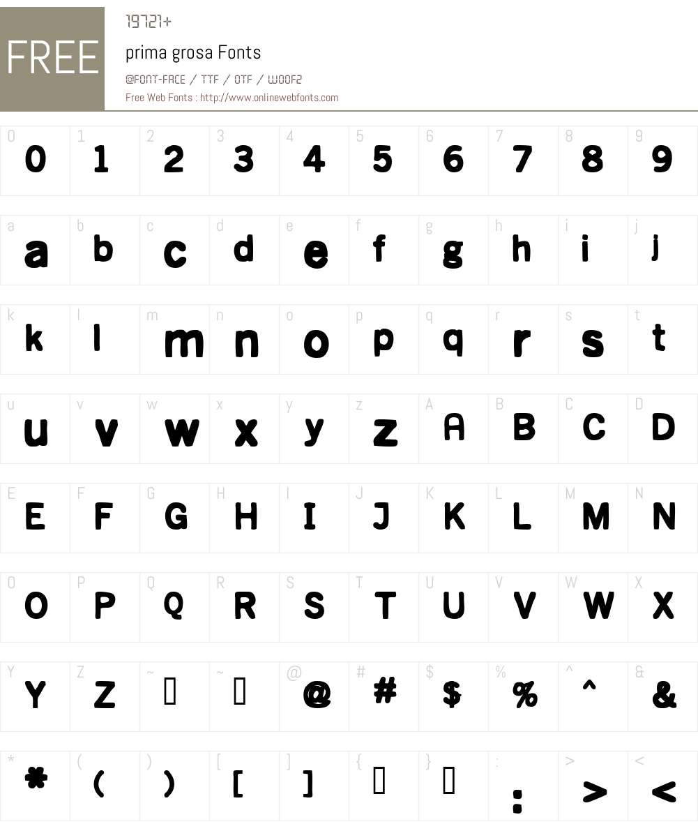 prima grosa Font Screenshots