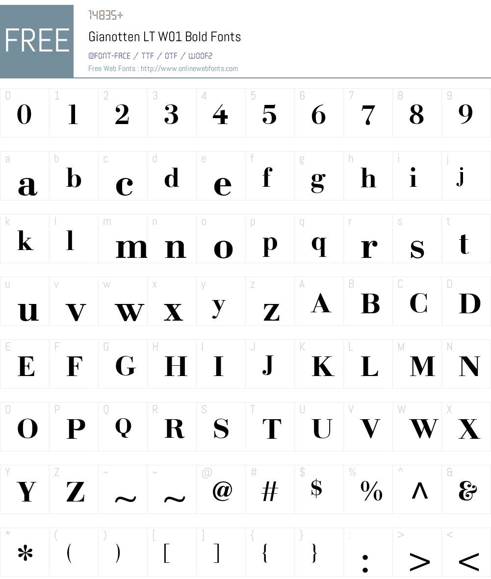 GianottenLTW01-Bold Font Screenshots