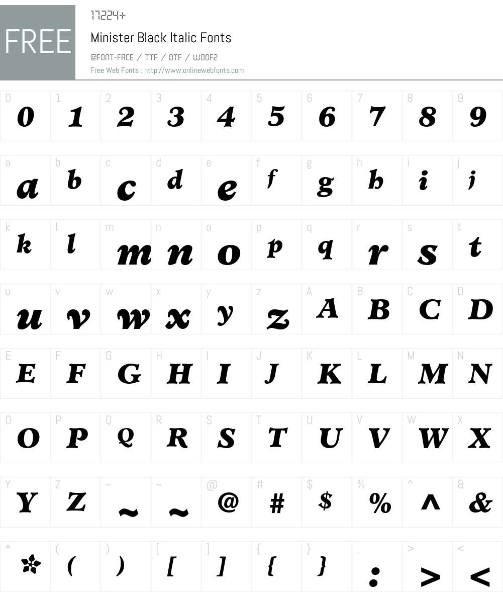 Minister Font Screenshots