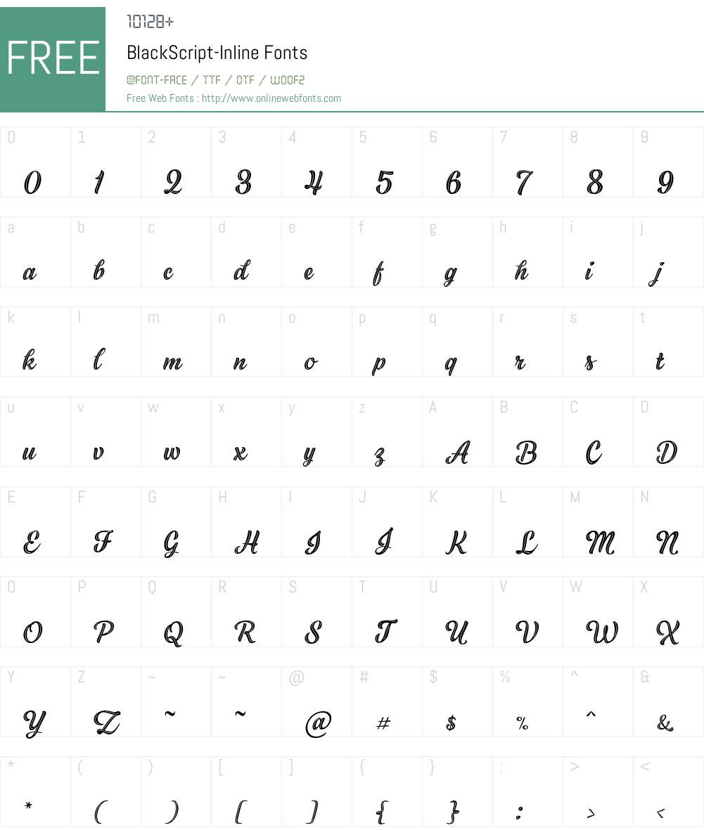 BlackScript-Inline Font Screenshots