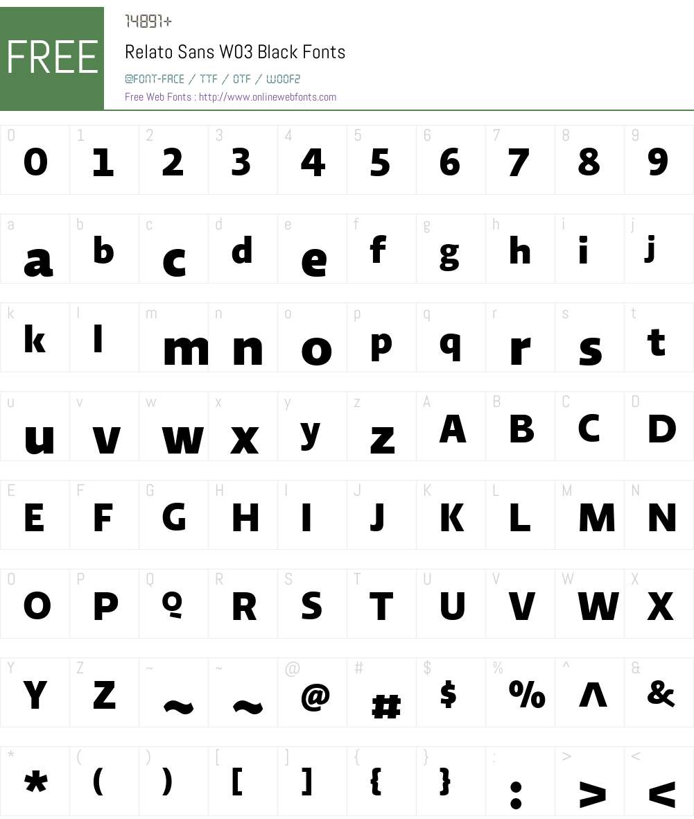 RelatoSansW03-Black Font Screenshots