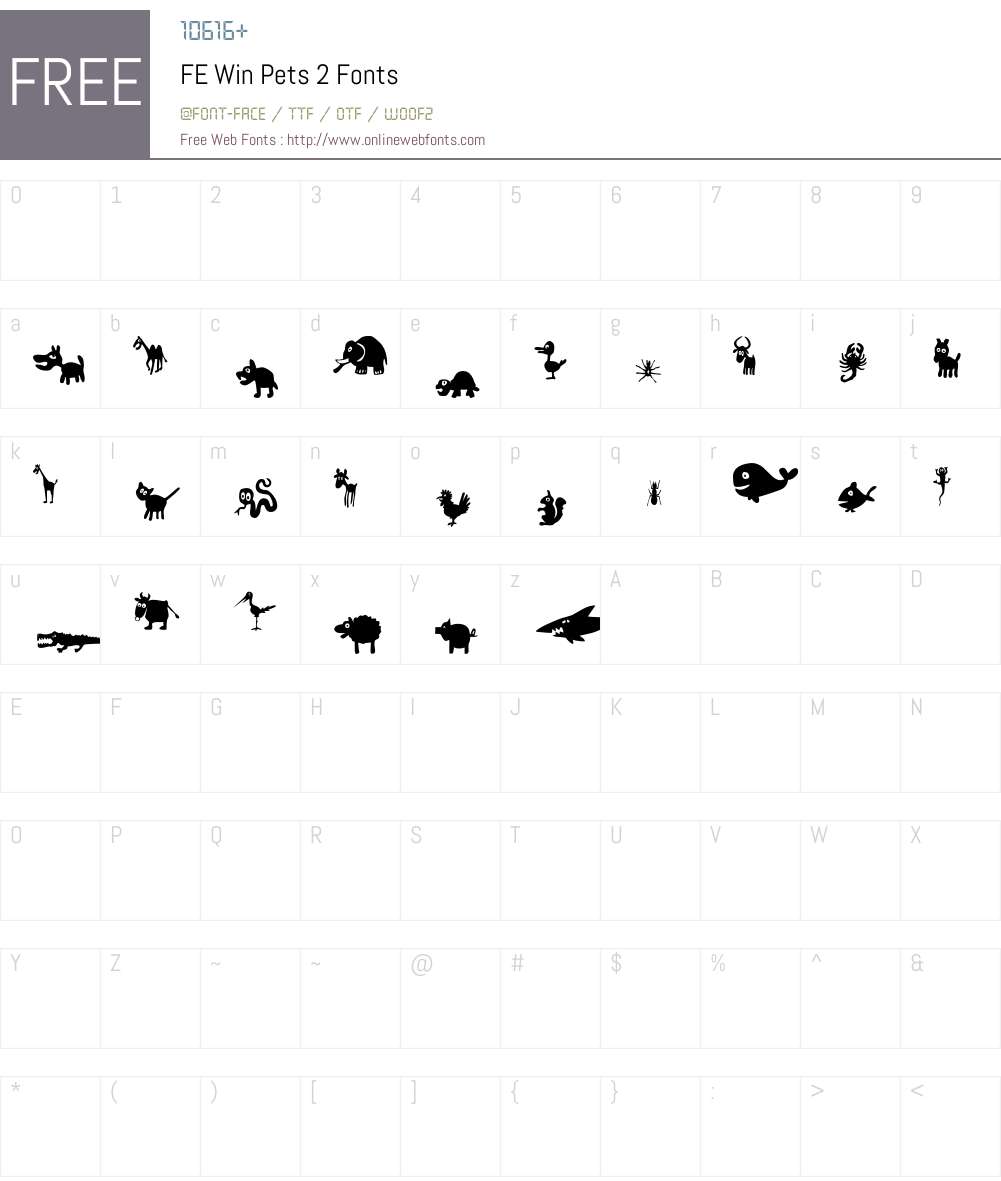 FE Win Pets 2 Font Screenshots