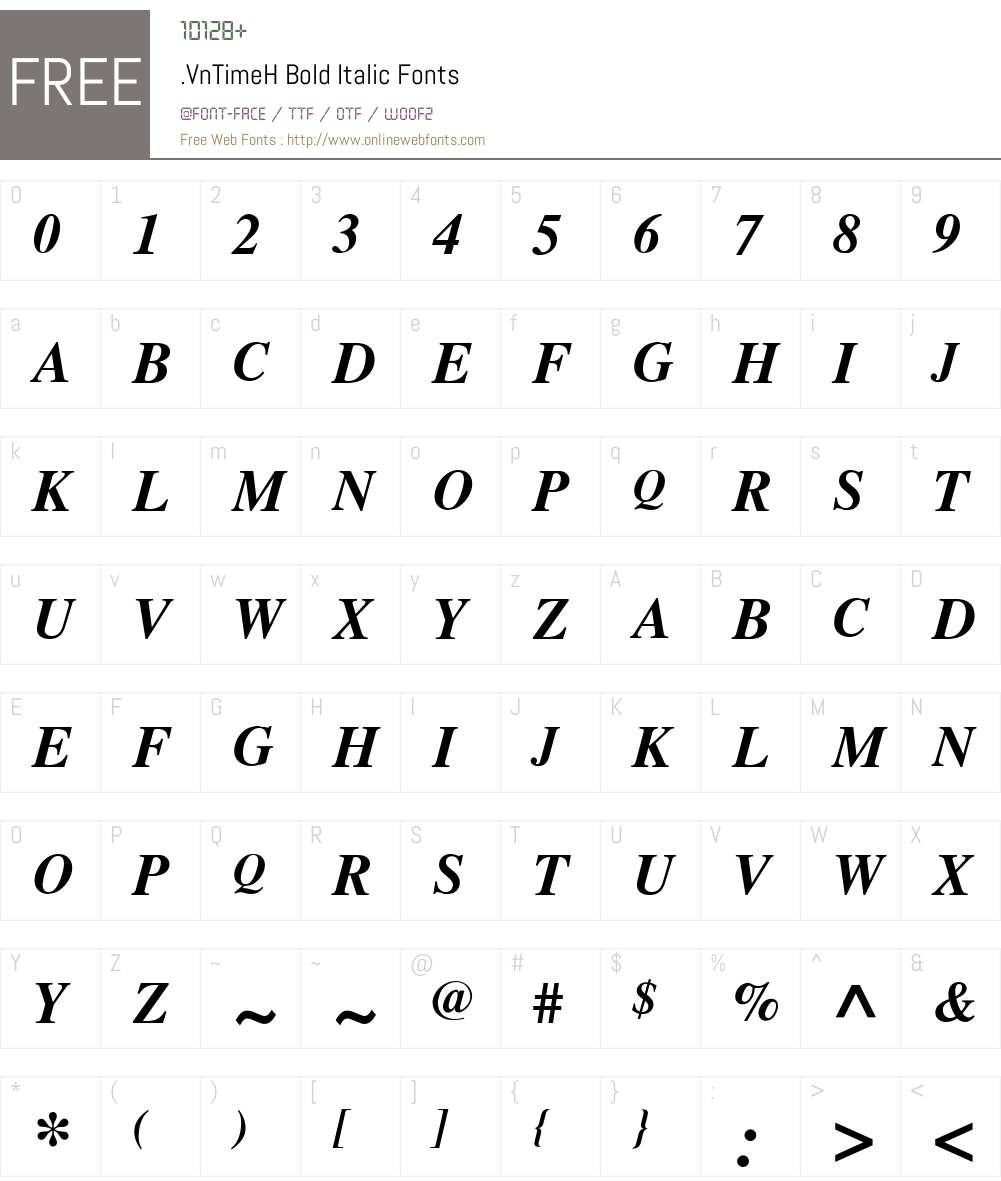 .VnTimeH Font Screenshots