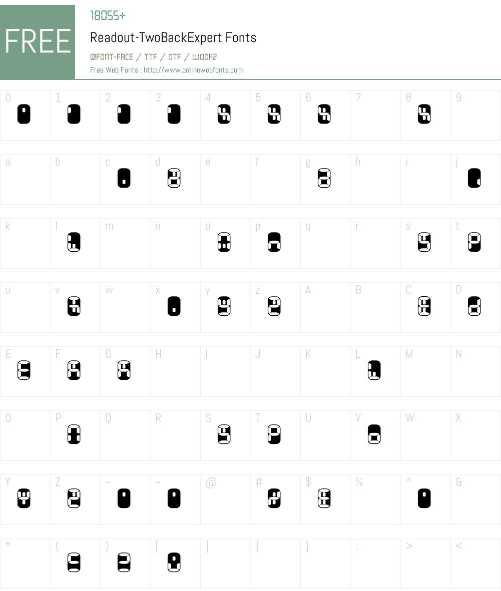 Readout Font Screenshots