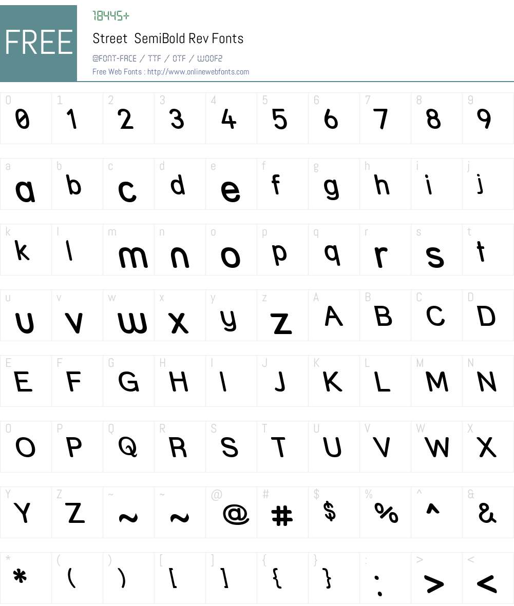 Street SemiBold Rev Font Screenshots