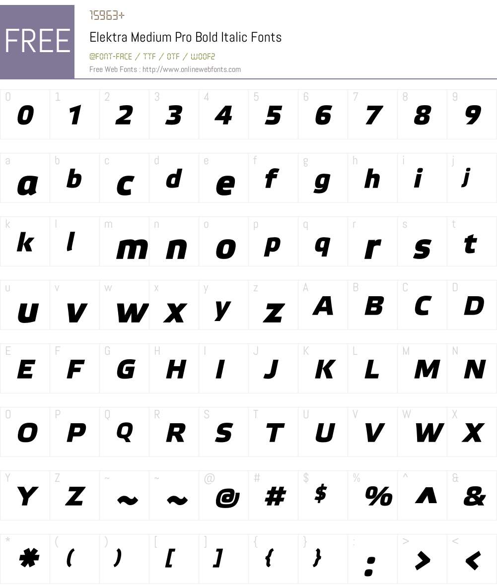 Elektra Medium Pro Font Screenshots