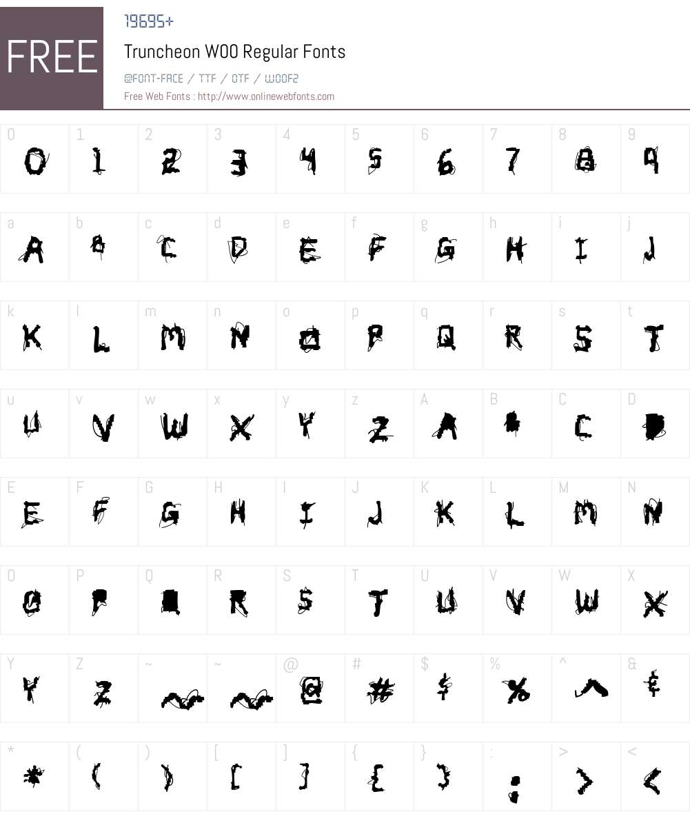 TruncheonW00-Regular Font Screenshots