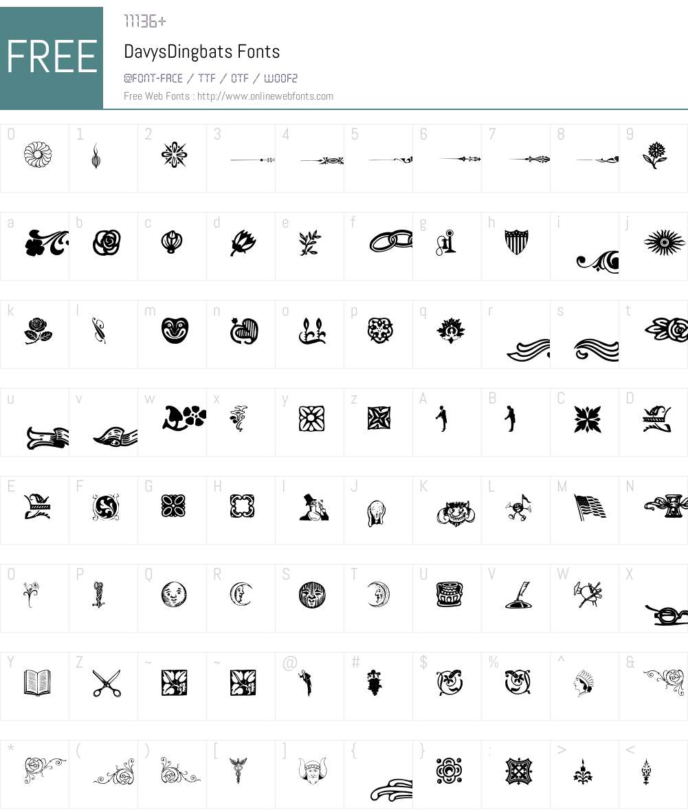 DavysDingbats Font Screenshots