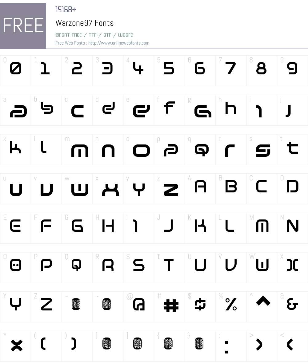 Warzone97 Font Screenshots