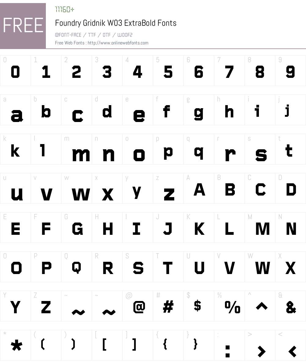 Foundry Gridnik Font Screenshots