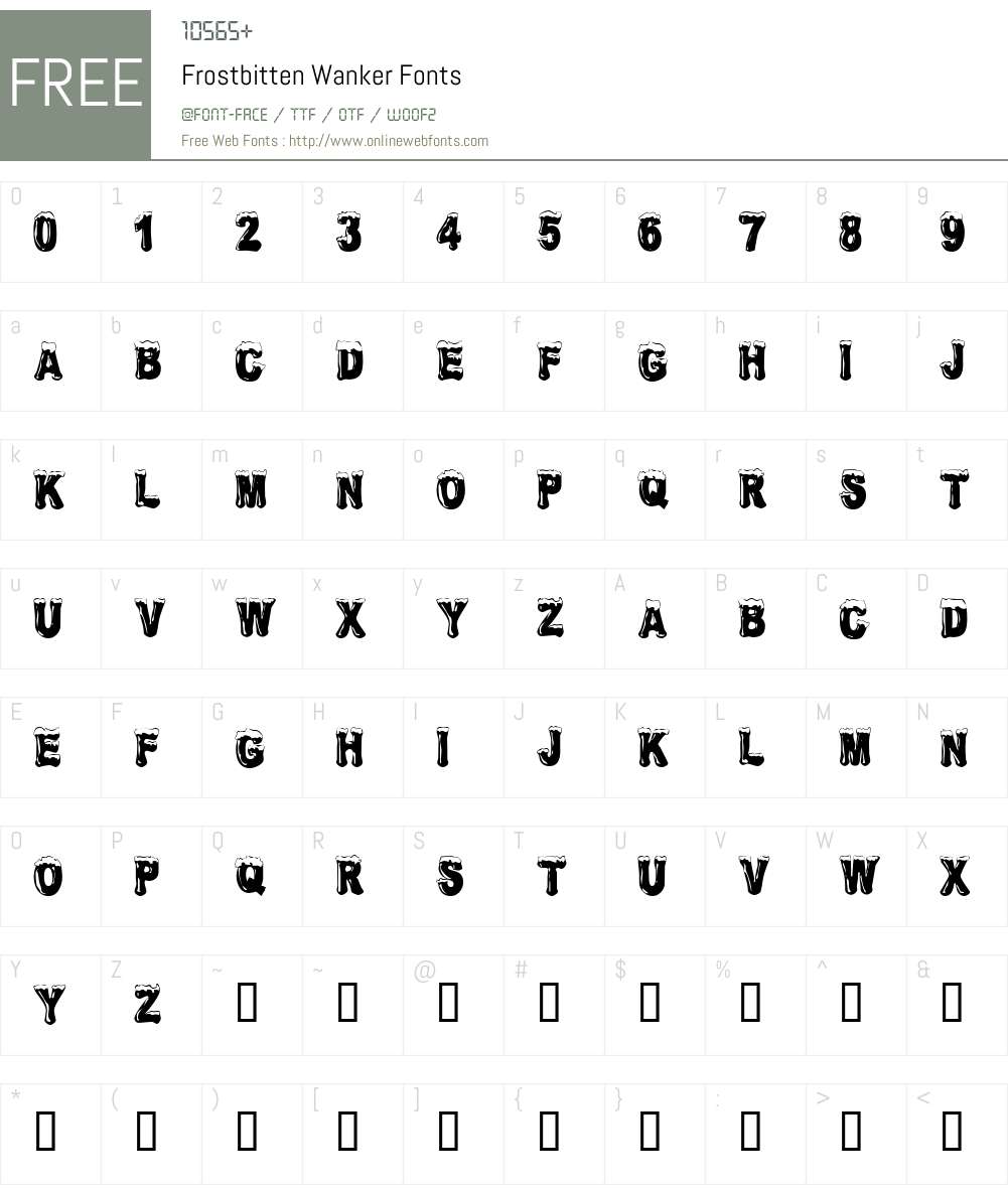 Frostbitten Wanker Font Screenshots