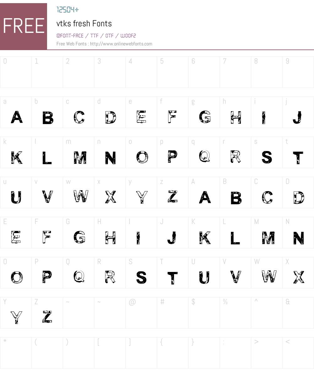 vtks fresh Font Screenshots