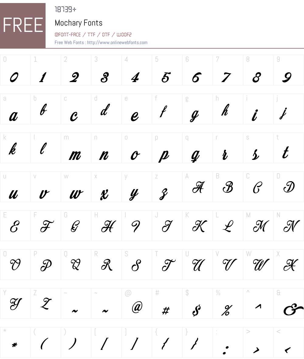 Mochary Font Screenshots