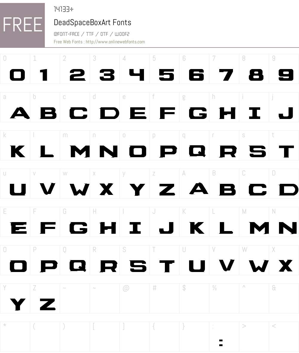 DeadSpaceTitleFont Font Screenshots