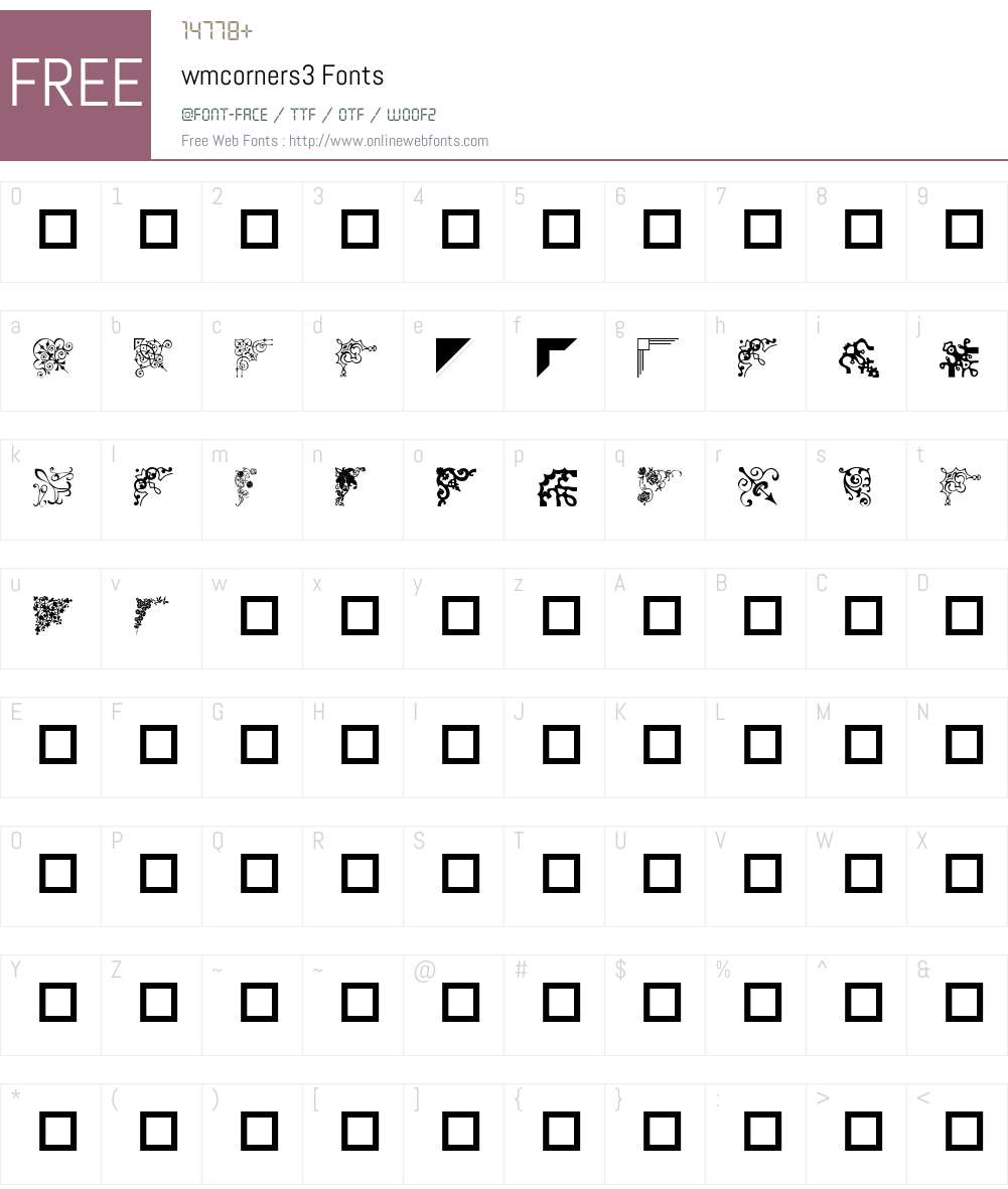 wmcorners3 Font Screenshots