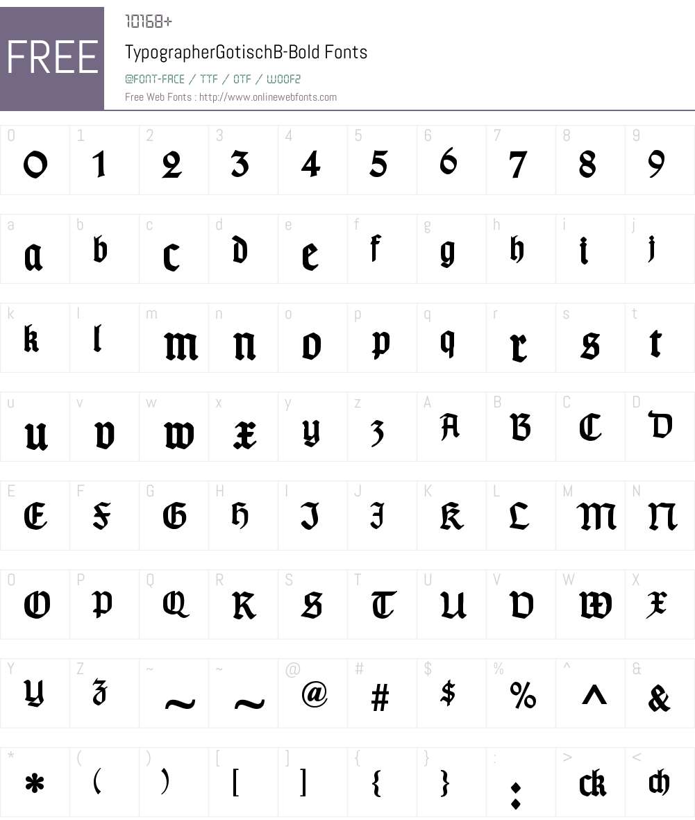 TypographerGotisch B Font Screenshots