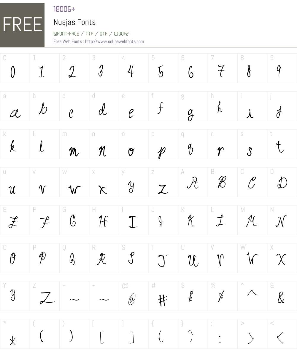 Nuajas Font Screenshots