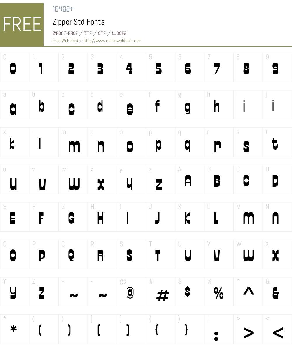 Zipper Std Font Screenshots