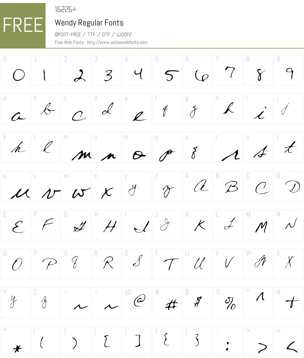 Wendy Font Screenshots