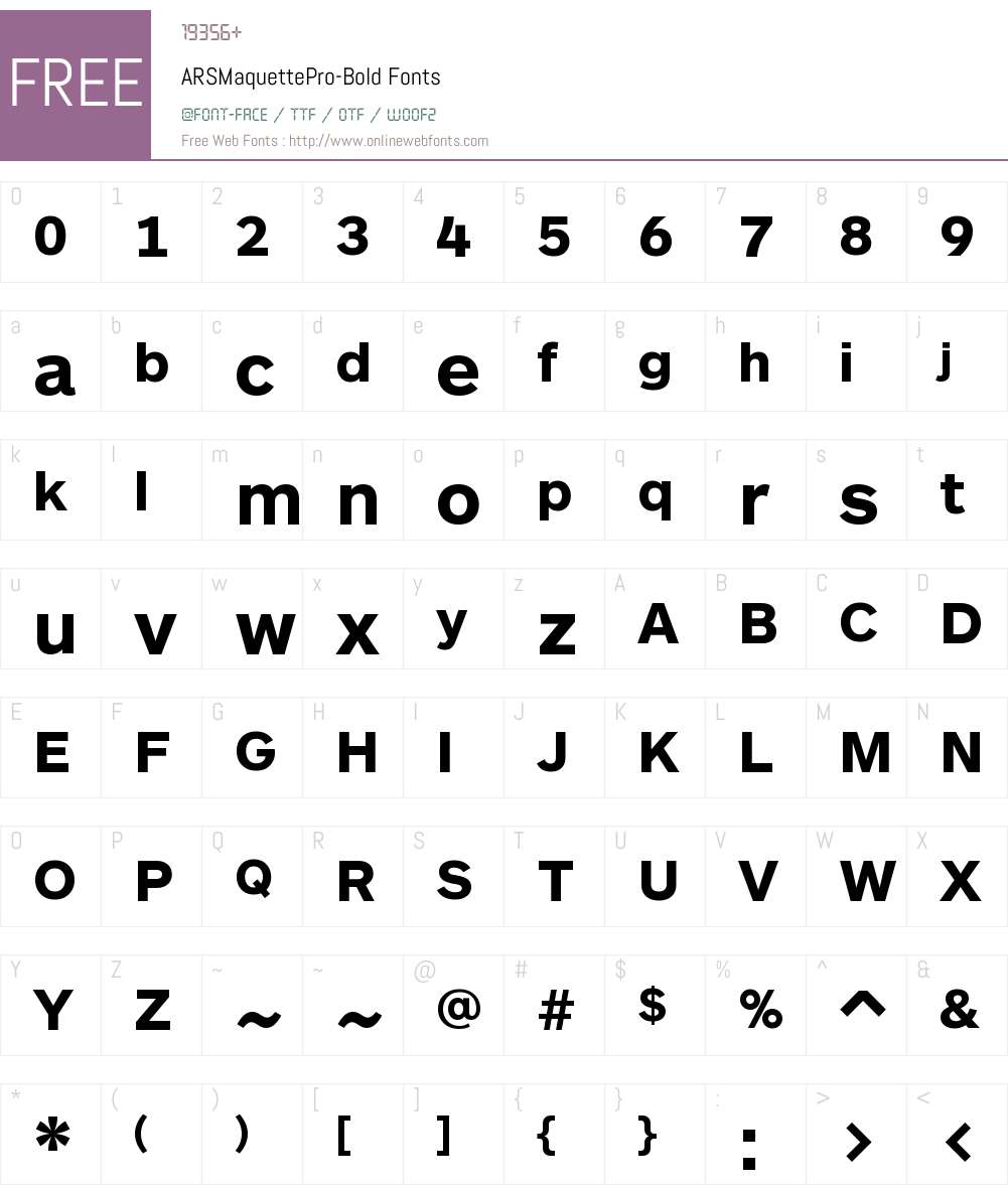ARS Maquette Pro Font Screenshots
