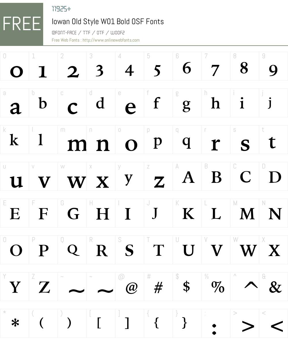IowanOldStyleW01-BoldOSF Font Screenshots