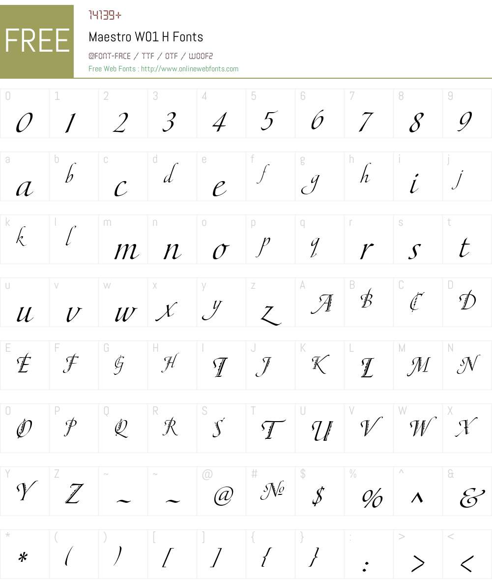 MaestroW01-H Font Screenshots