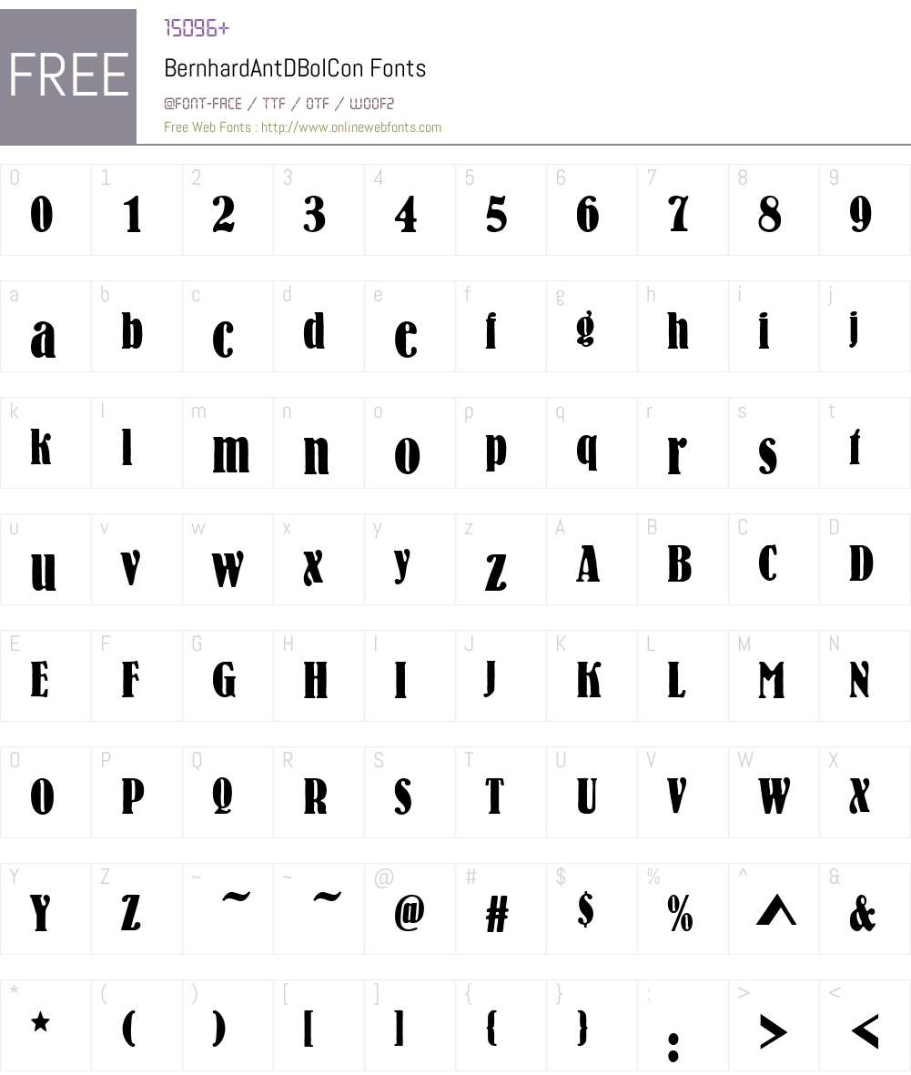 BernhardAntDBolCon Font Screenshots