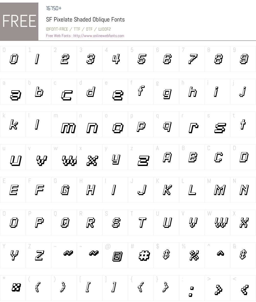 SF Pixelate Shaded Font Screenshots