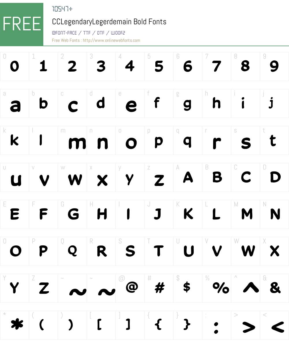 CCLegendaryLegerdemain-Bold Font Screenshots