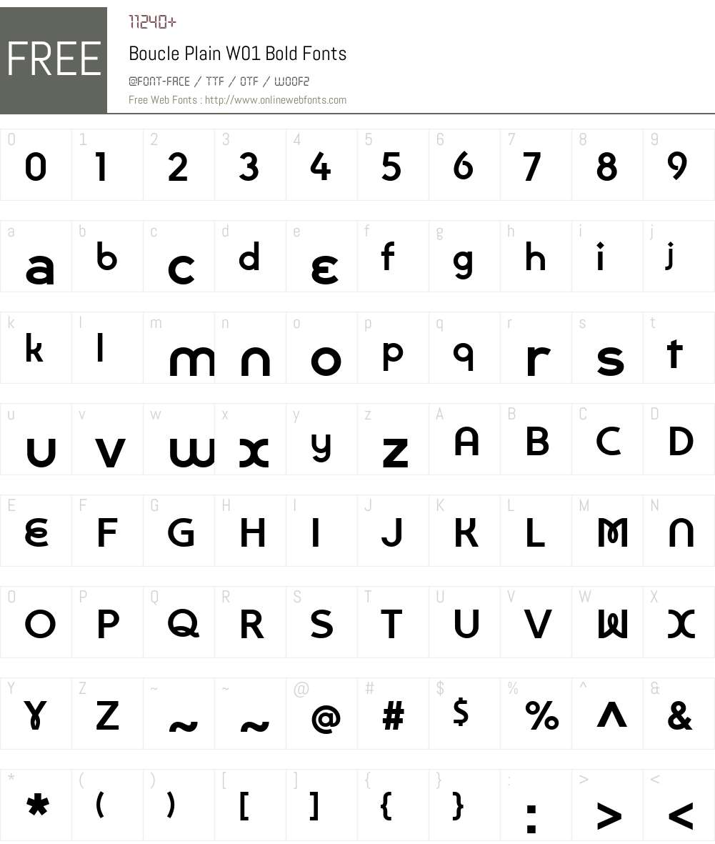 BouclePlainW01-Bold Font Screenshots