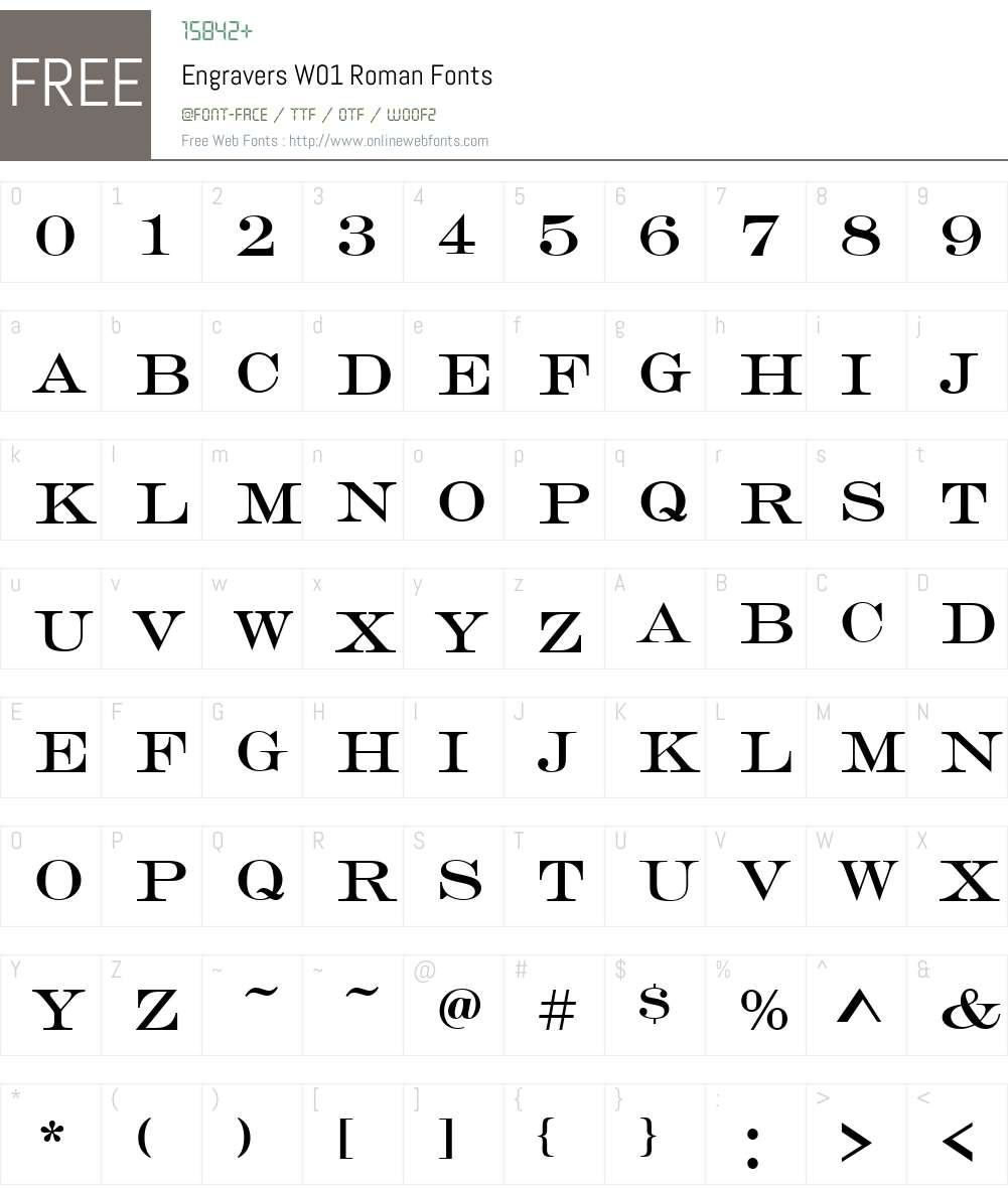 EngraversW01-Roman Font Screenshots