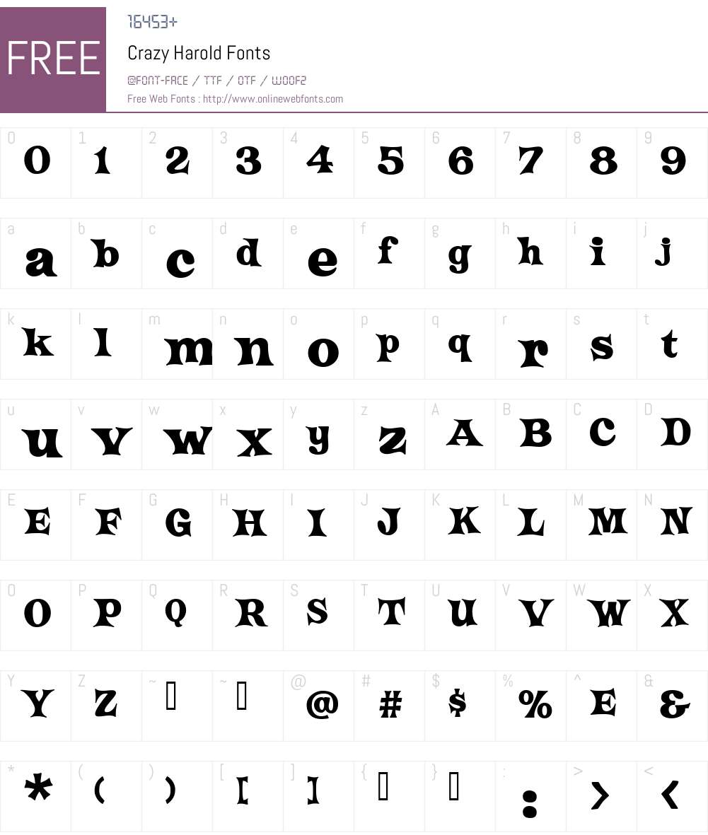Crazy Harold Font Screenshots