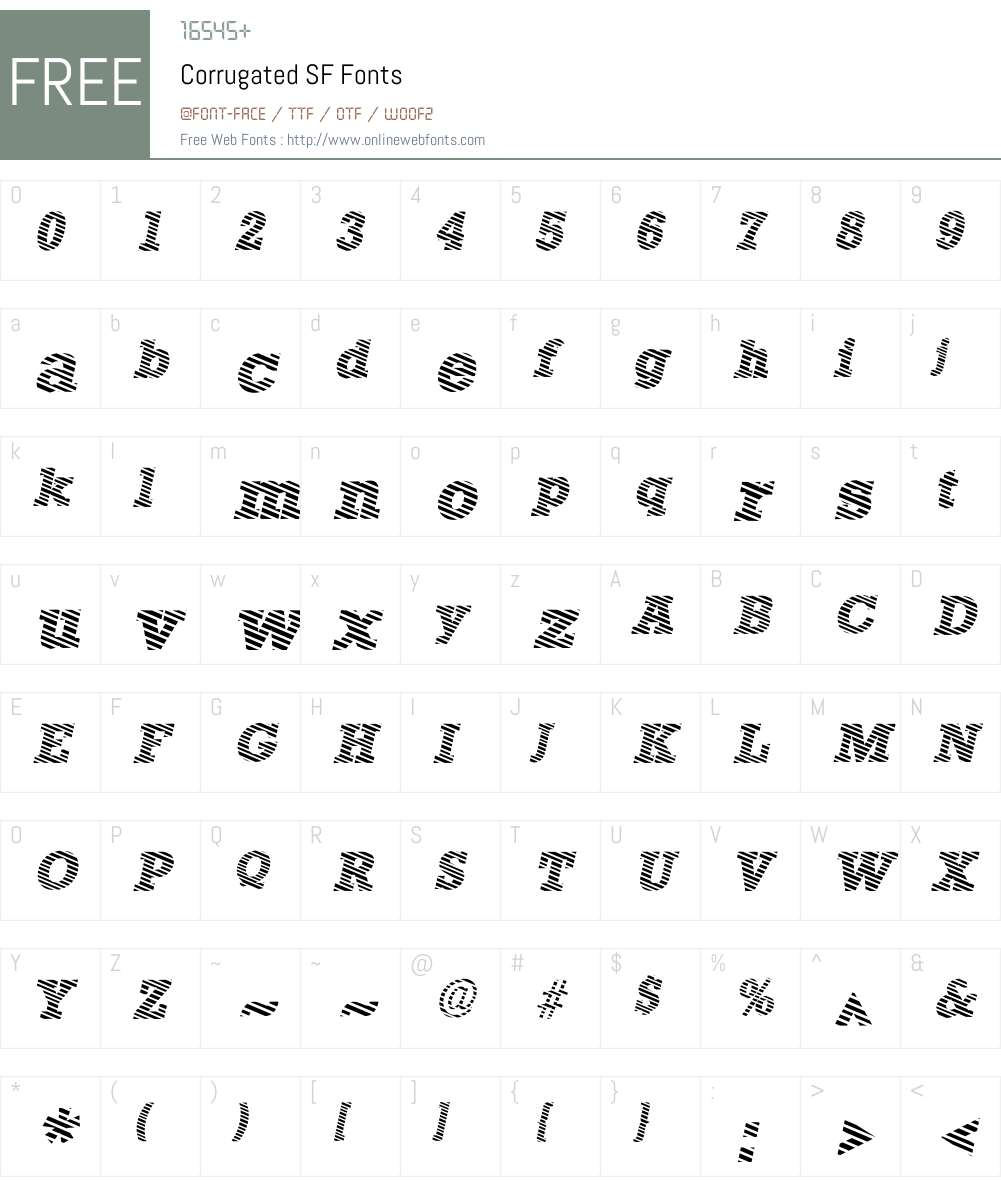 Corrugated SF Font Screenshots