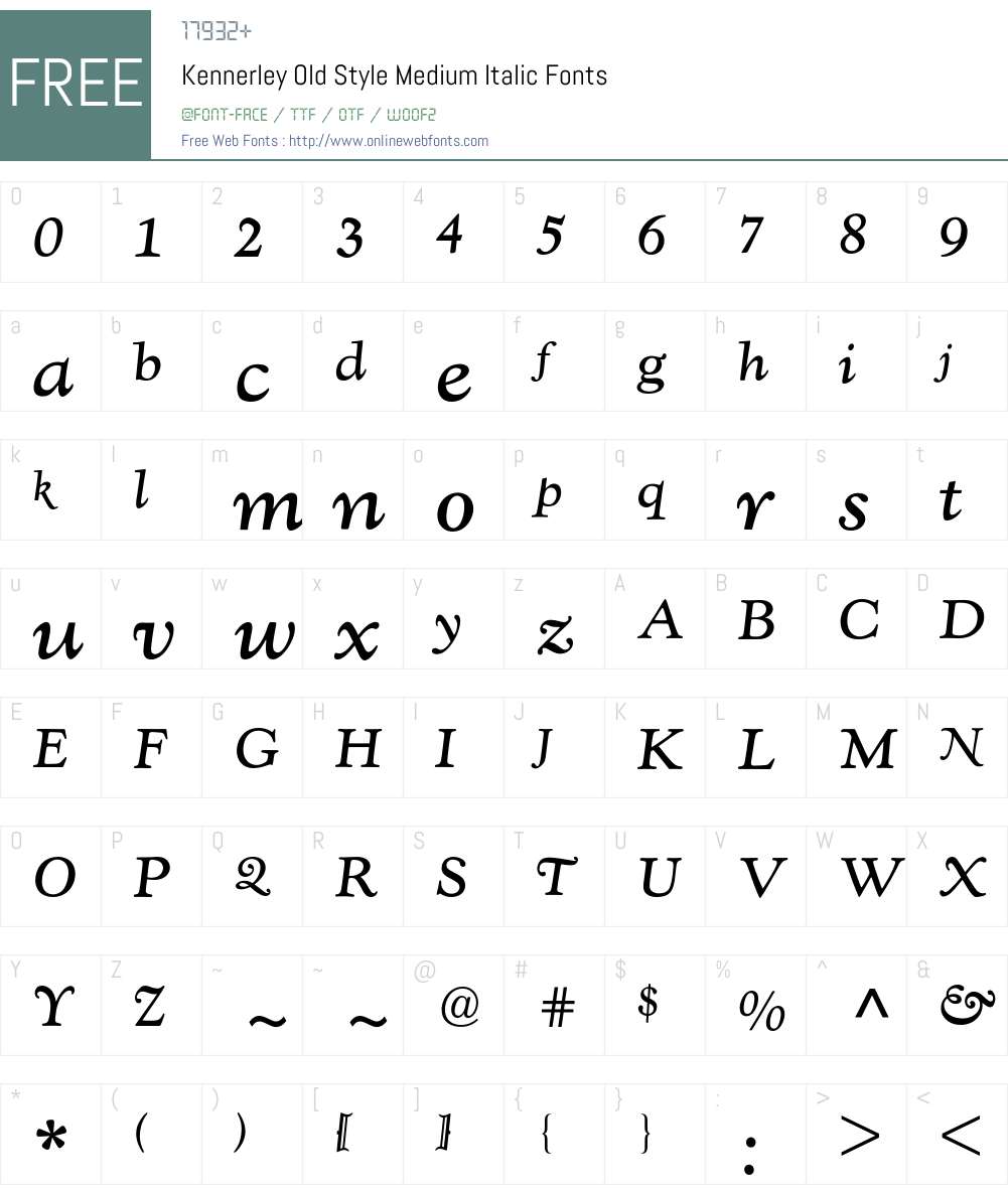 Kennerley Old Style BQ Font Screenshots