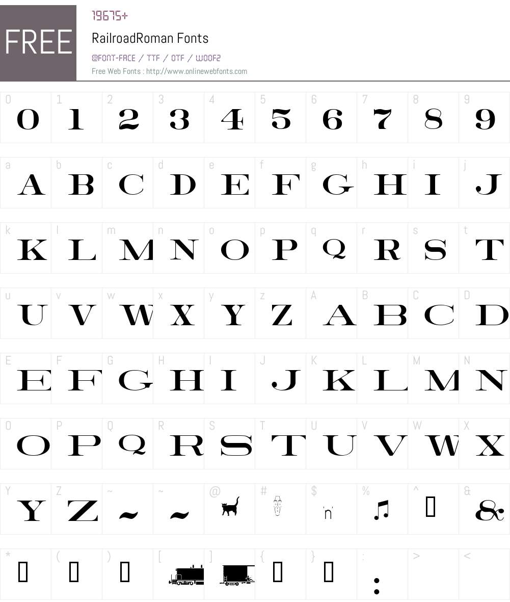 RailroadRoman Font Screenshots