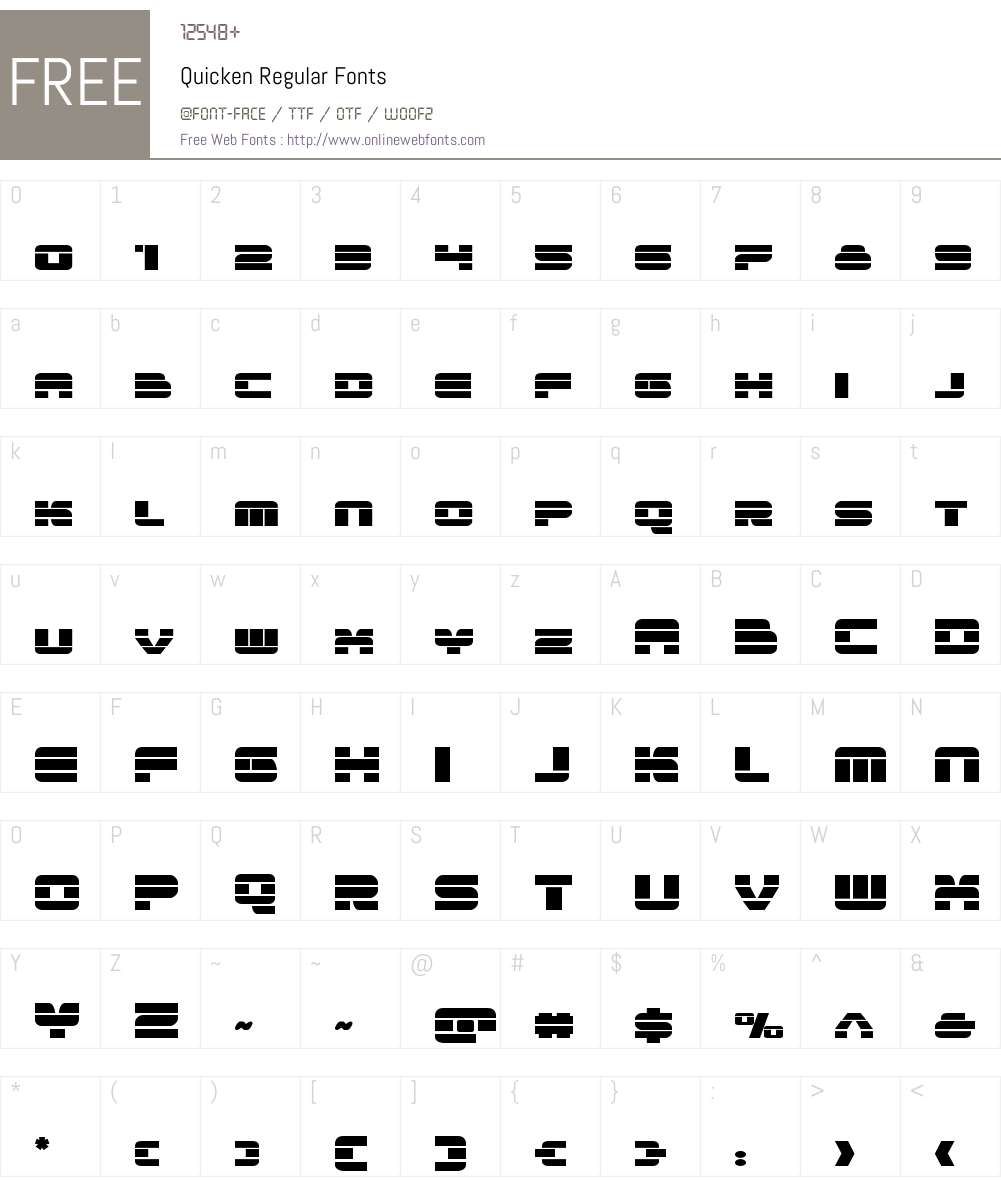 Quicken Font Screenshots