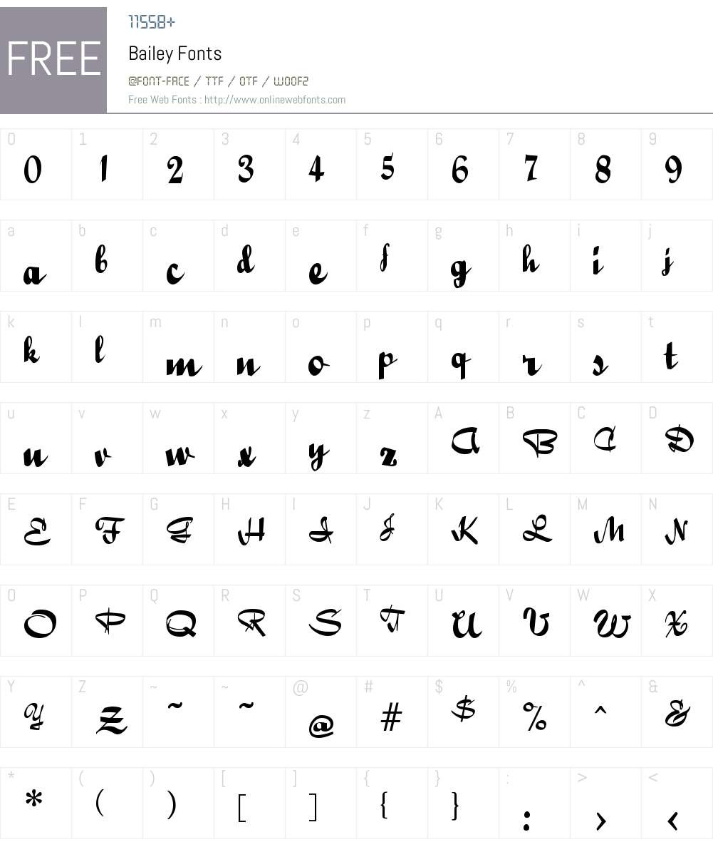 Bailey Font Screenshots