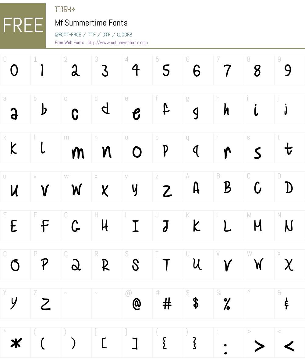 Mf Summertime Font Screenshots