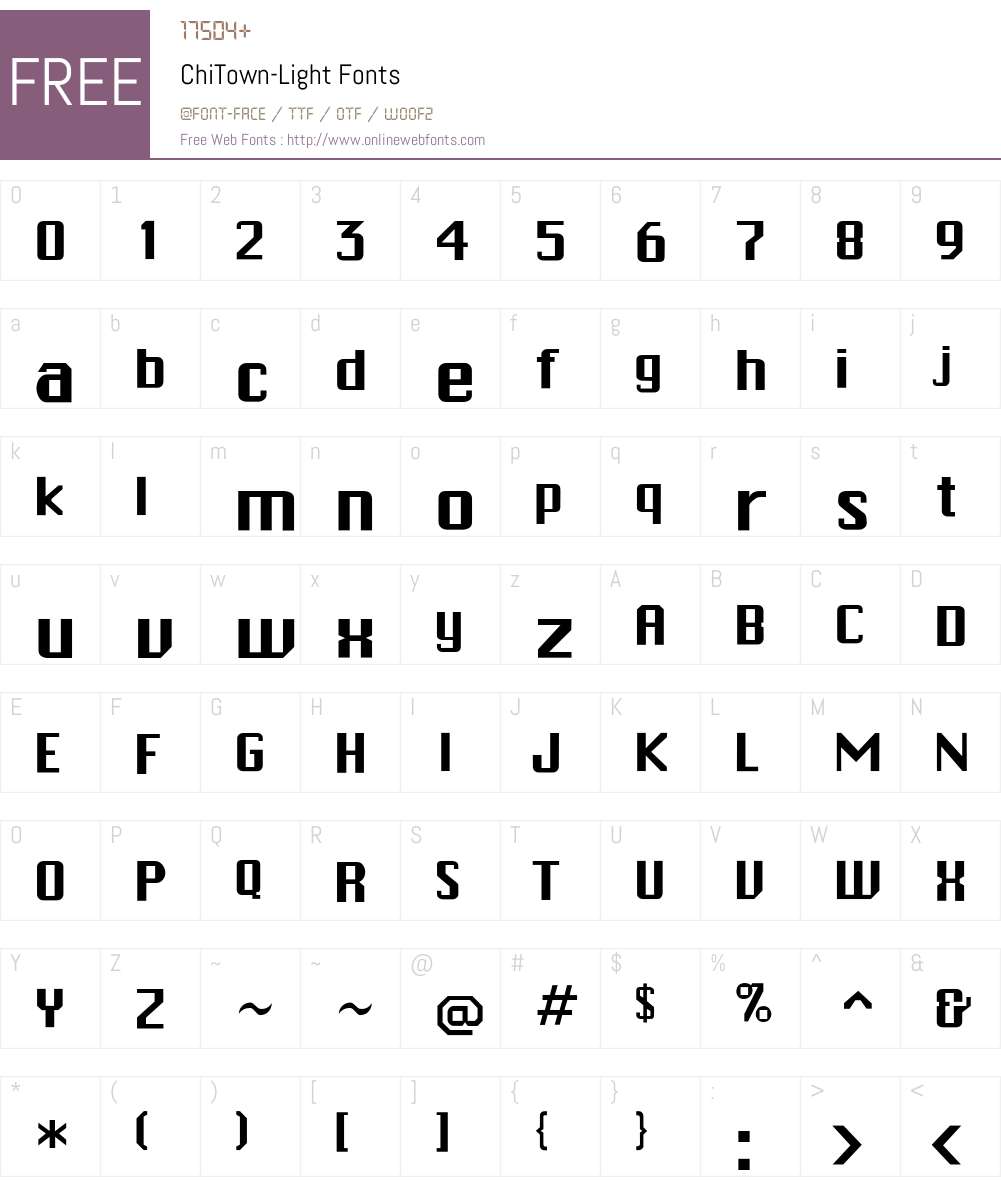 ChiTown-Light Font Screenshots