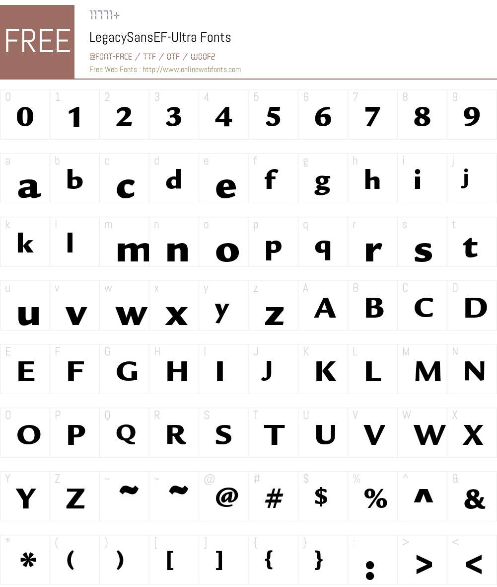 LegacySansEF Font Screenshots