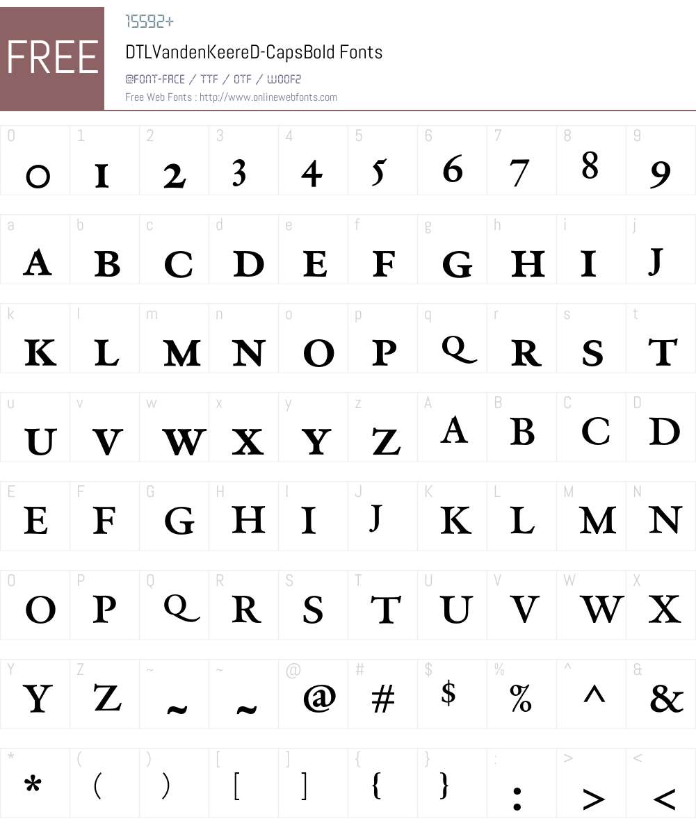 DTLVandenKeereD Font Screenshots