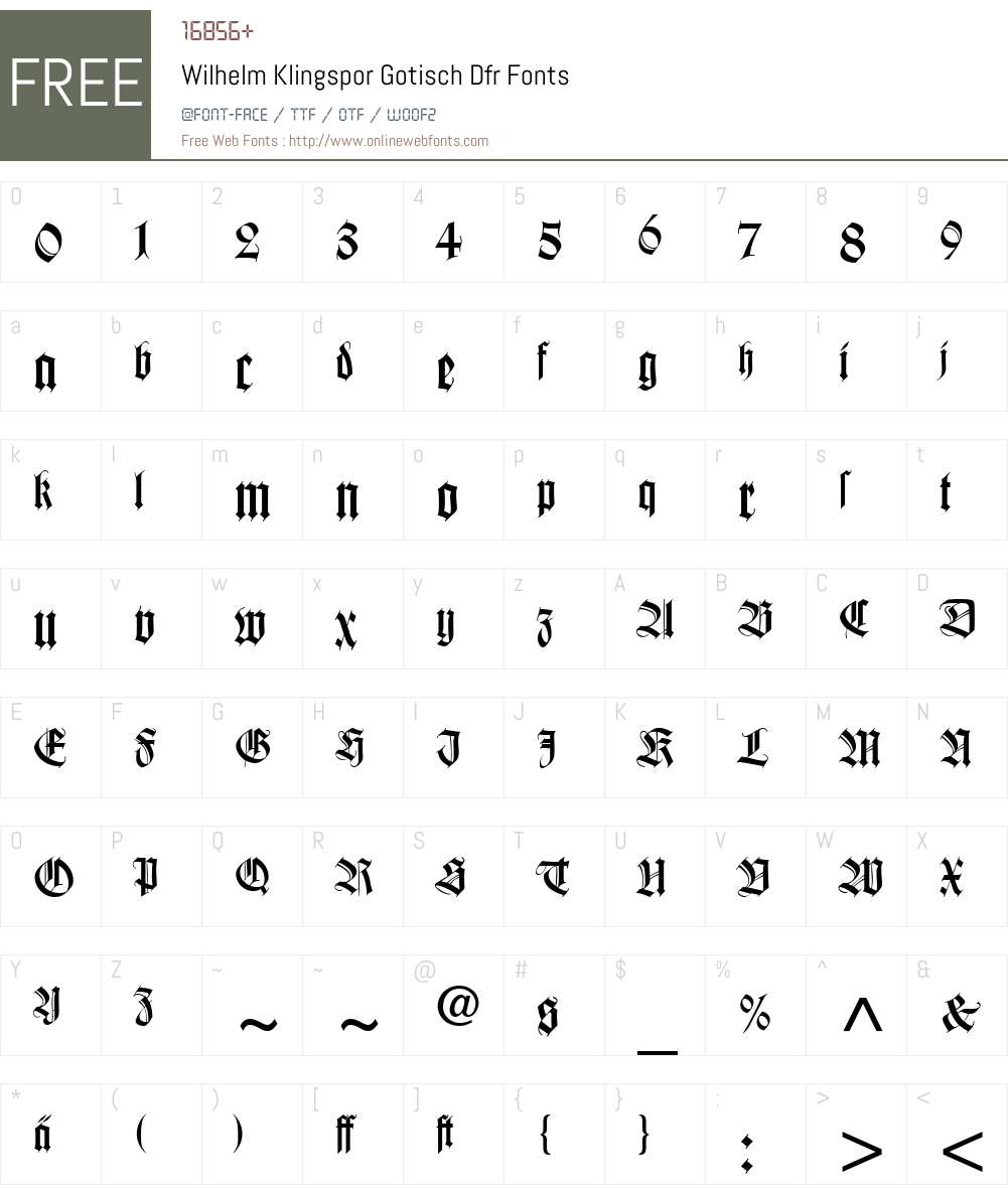 WilhelmKlingsporGotisch Font Screenshots