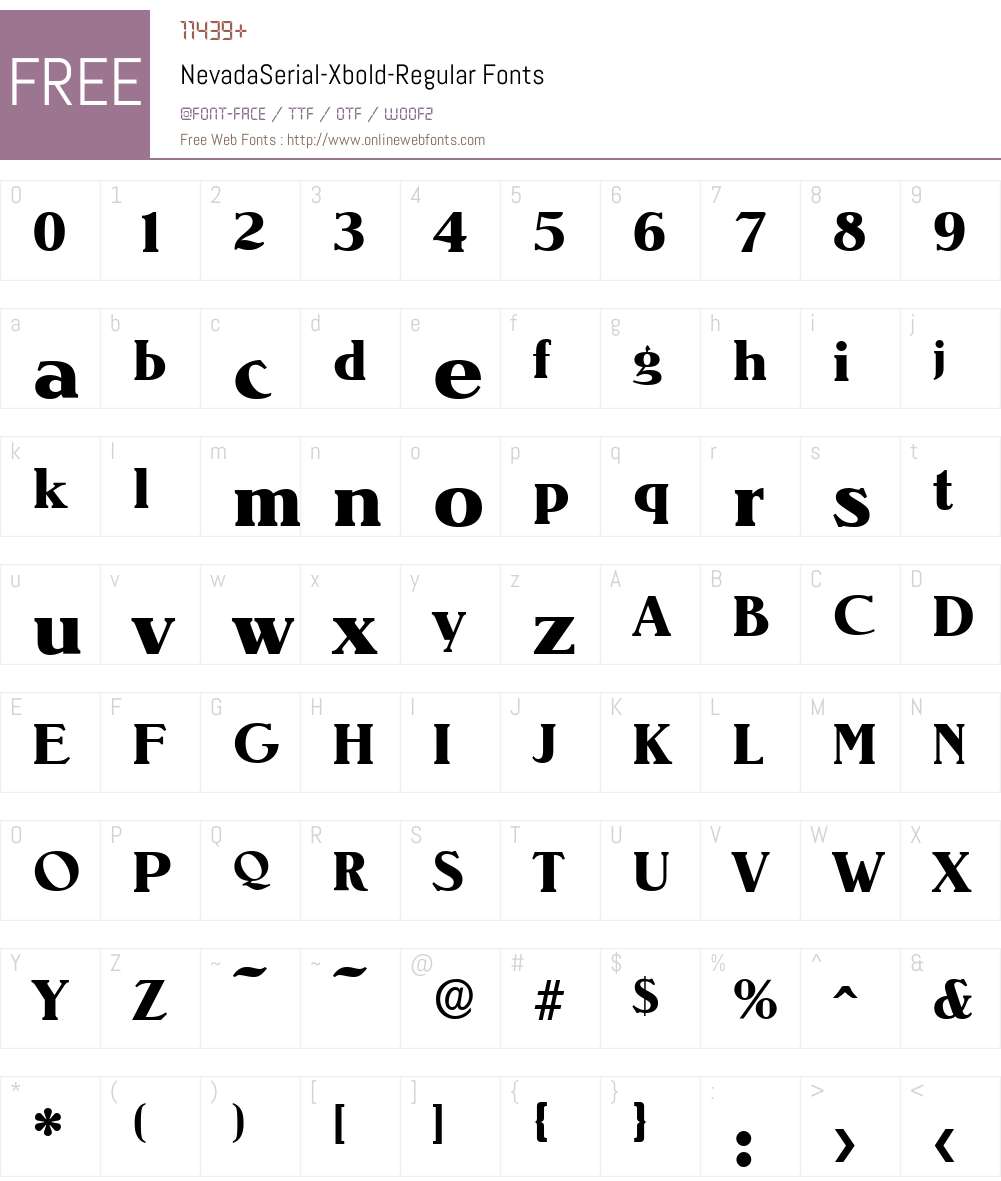 NevadaSerial-Xbold Font Screenshots