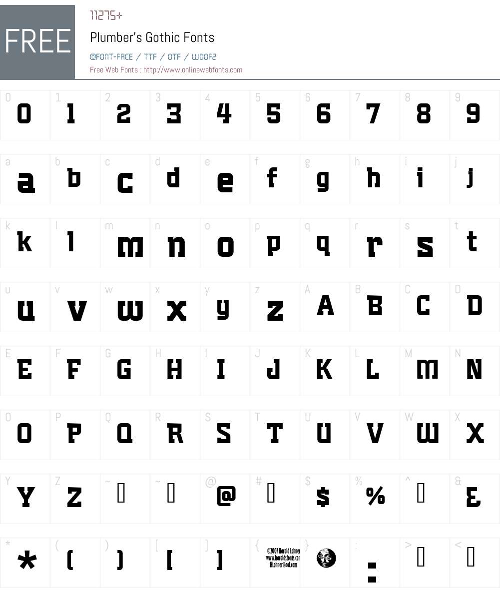 Plumber's Gothic Font Screenshots
