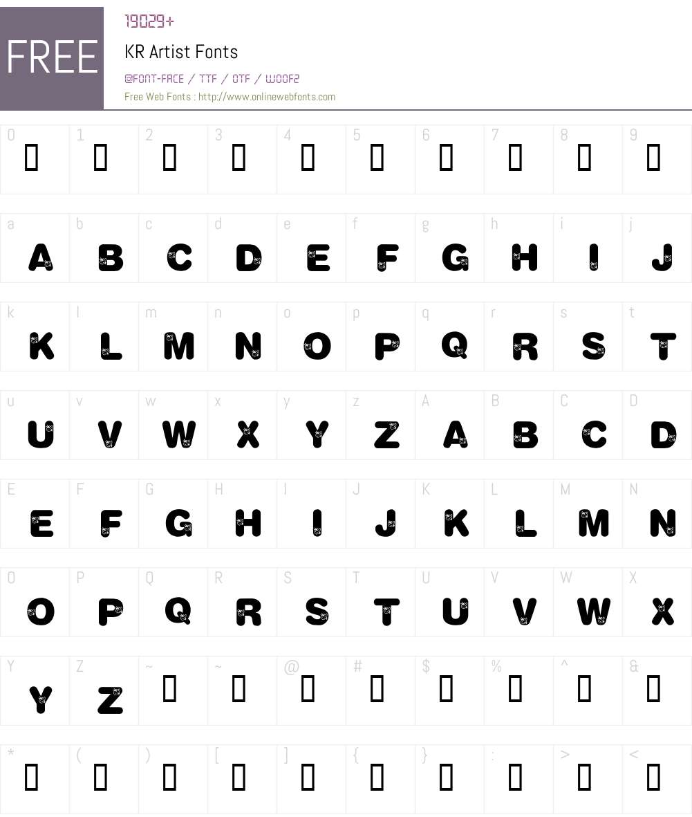 KR Artist Font Screenshots