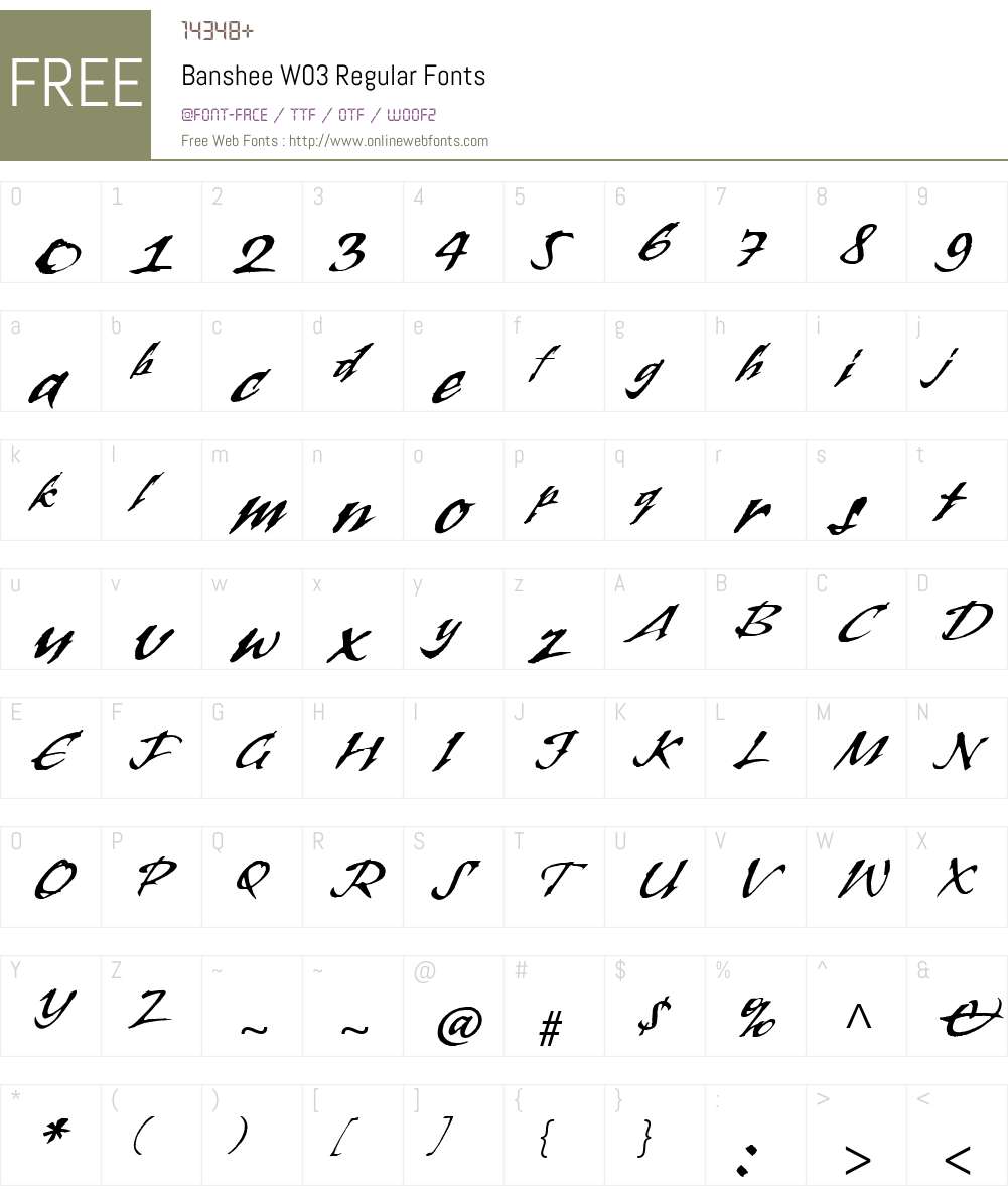BansheeW03-Regular Font Screenshots