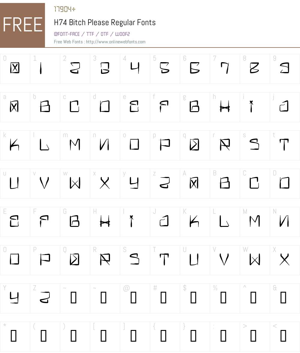 H74 Bitch Please Font Screenshots
