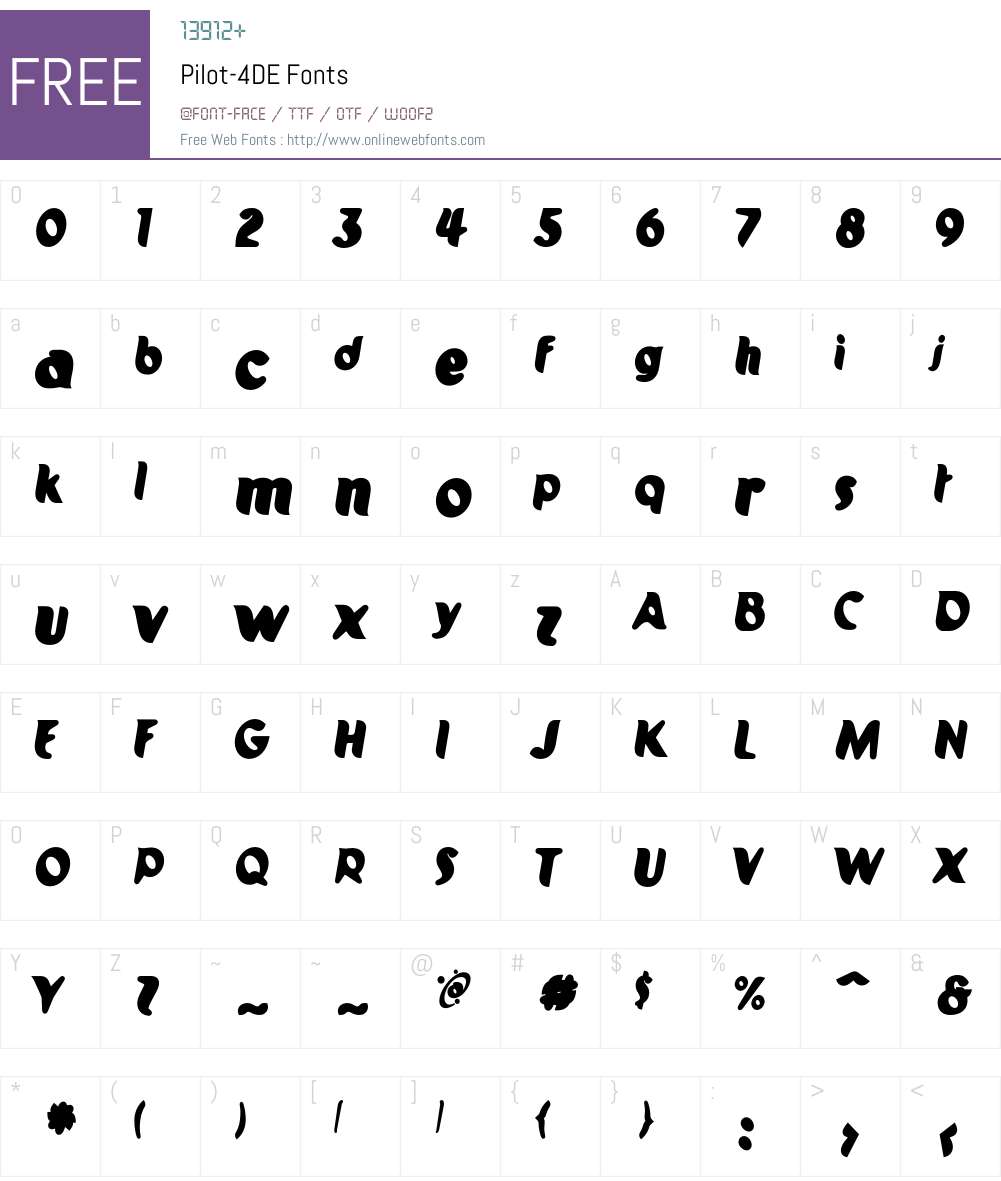 Pilot Font Screenshots